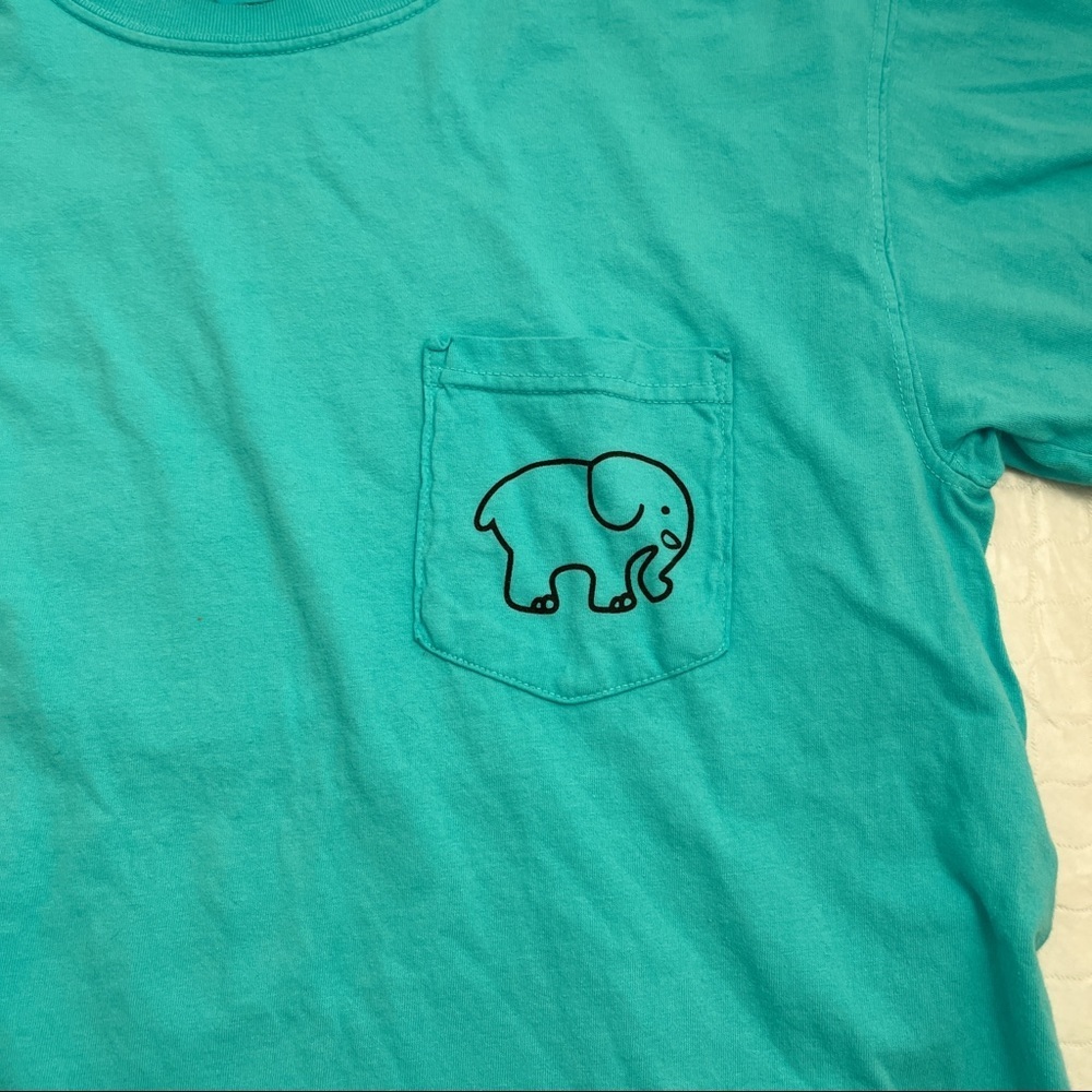 Ivory Ella turquoise signature logo elephant short sleeve pocket t-shirt - Picture 4 of 9